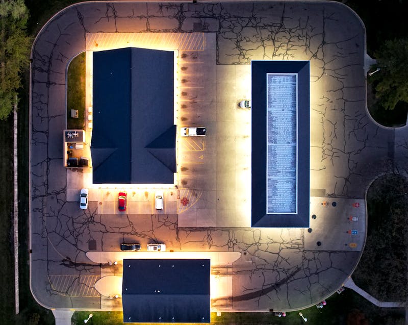 top view of an event venue